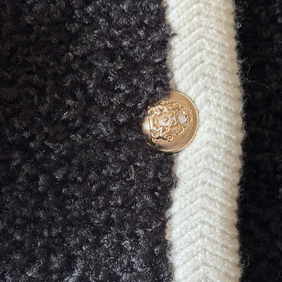 ANN TAYLOR Boucle Contrast Trim Sweater Jacket - Picture 4 of 6